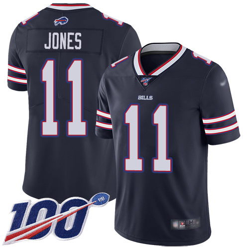 Men Buffalo Bills #11 Zay Jones Limited Navy Blue Inverted Legend 100th Season NFL Jersey->youth nfl jersey->Youth Jersey